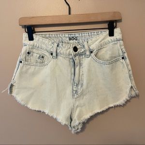 BDG High Rise Dolphin Acid Wash Denim Shorts